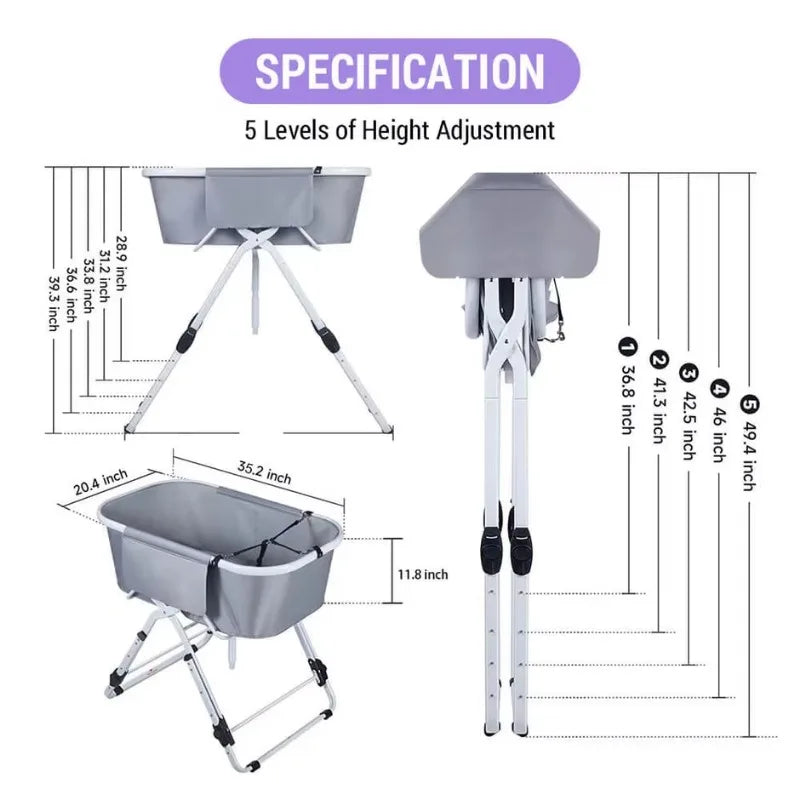 Elevated Dog Bath Tubs for Bath Shower Grooming ,Foldable