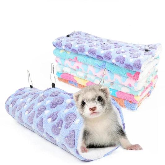 Bed for Small Animal Ferret Squirrel Swing Nest Plush Tunnel Guinea Pig Accessories