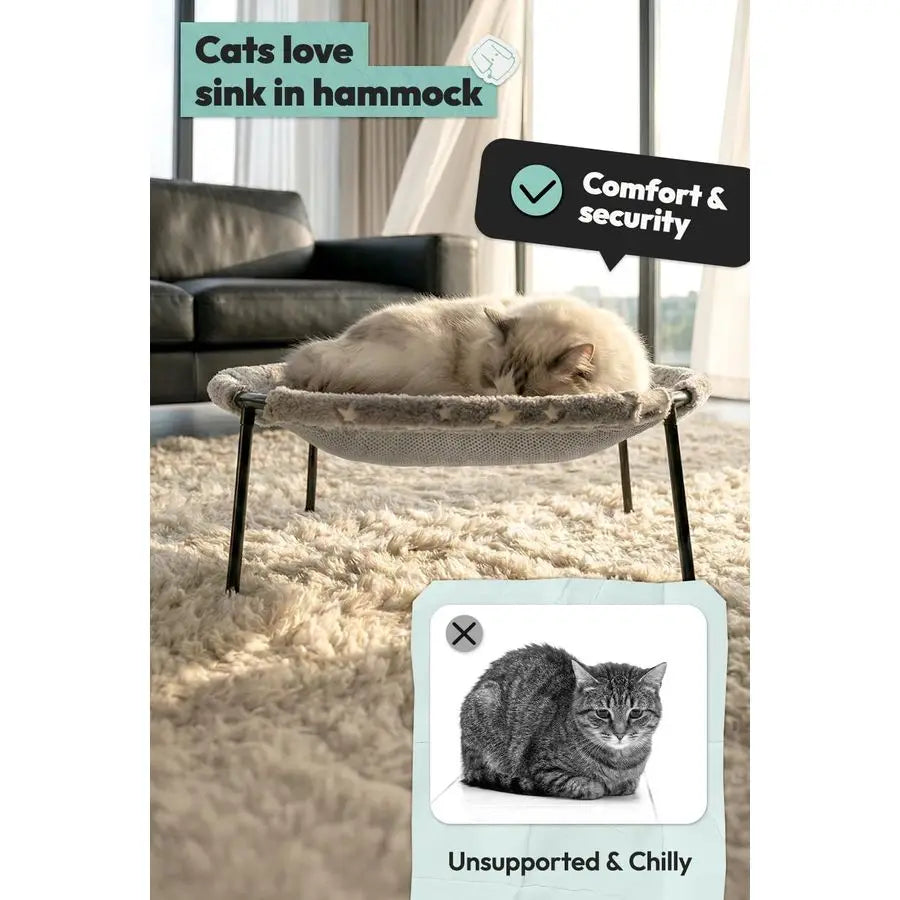 Cat Bed, GlowinTheDark Fabric Cat Hammock Bed for Large Indoor Cats,