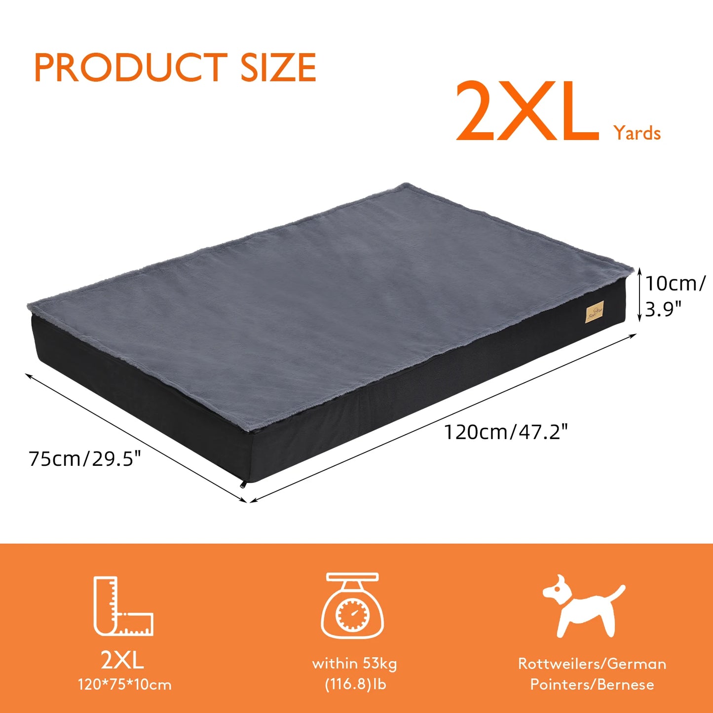 Washable Orthopedic Dog Bed for Large Dogs