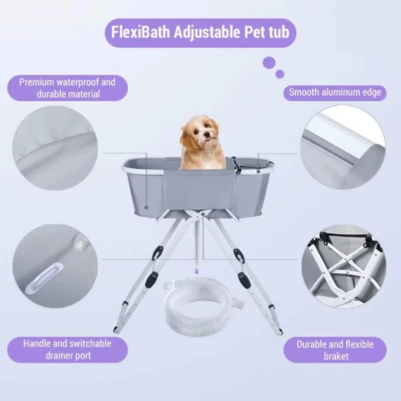 Elevated Dog Bath Tubs for Bath Shower Grooming ,Foldable