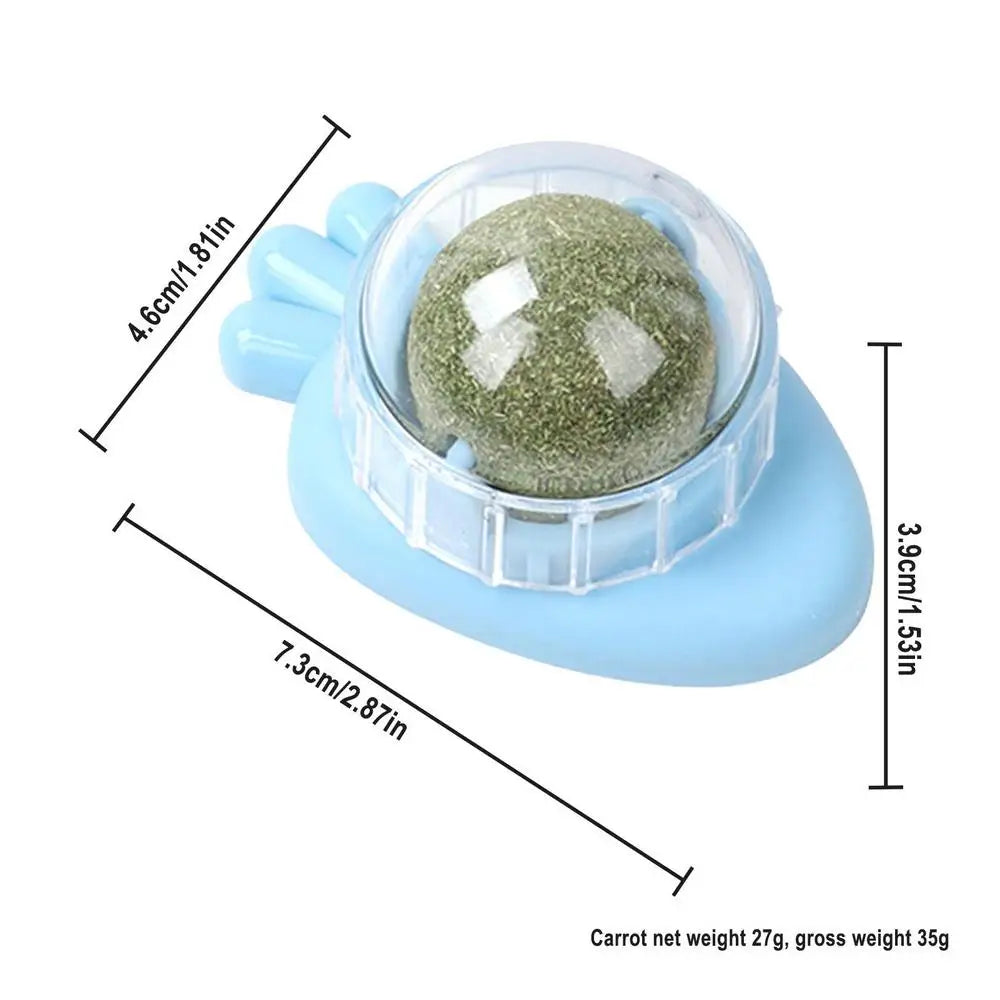 Catnip Wall Ball Catnip Wall Spin Ball Edible Cat Catnip Toys Promotes Digestion Catnip Rollerbal