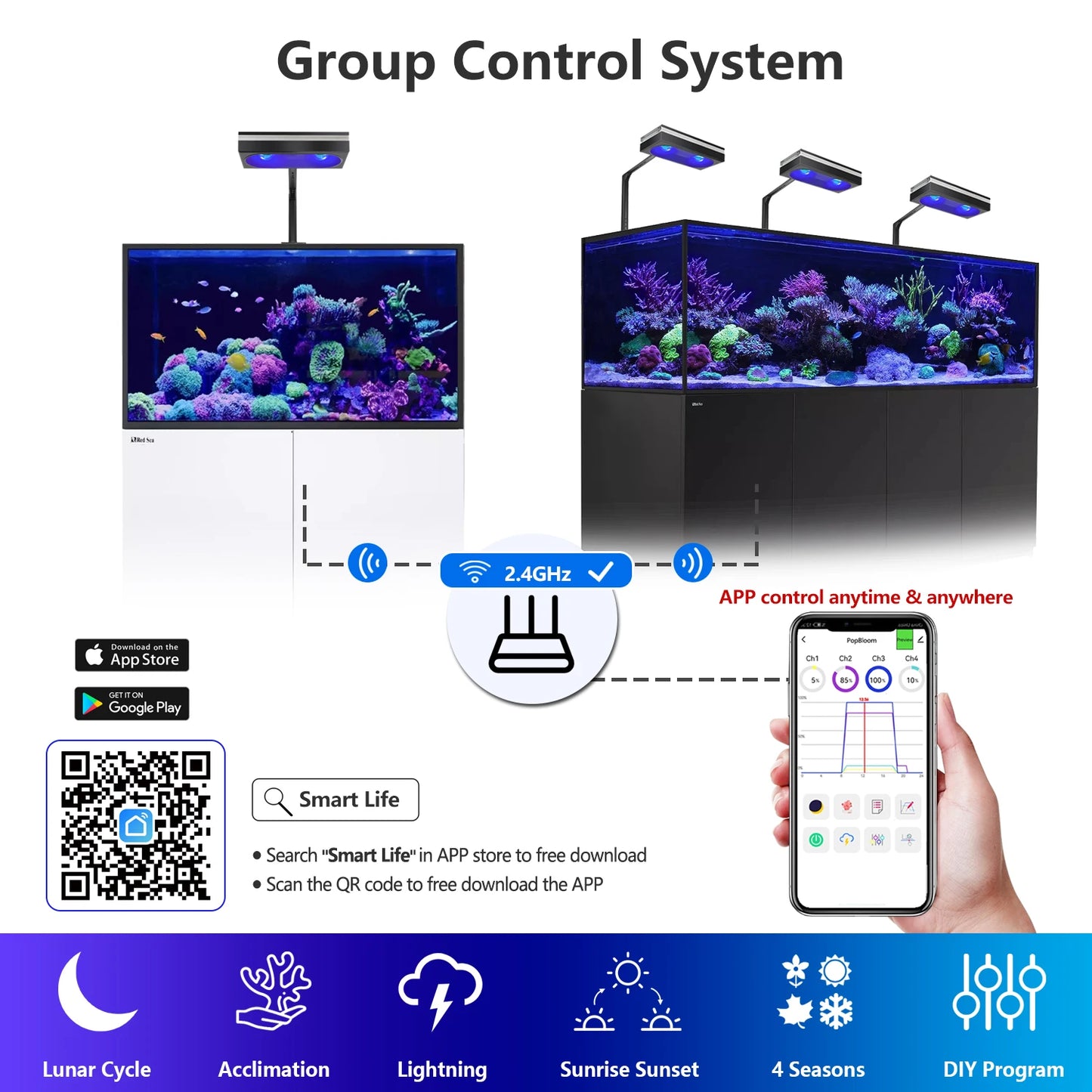 Professional Marine Aquarium Lamp for Reef Coral SPS/LPS Nano Aquarium