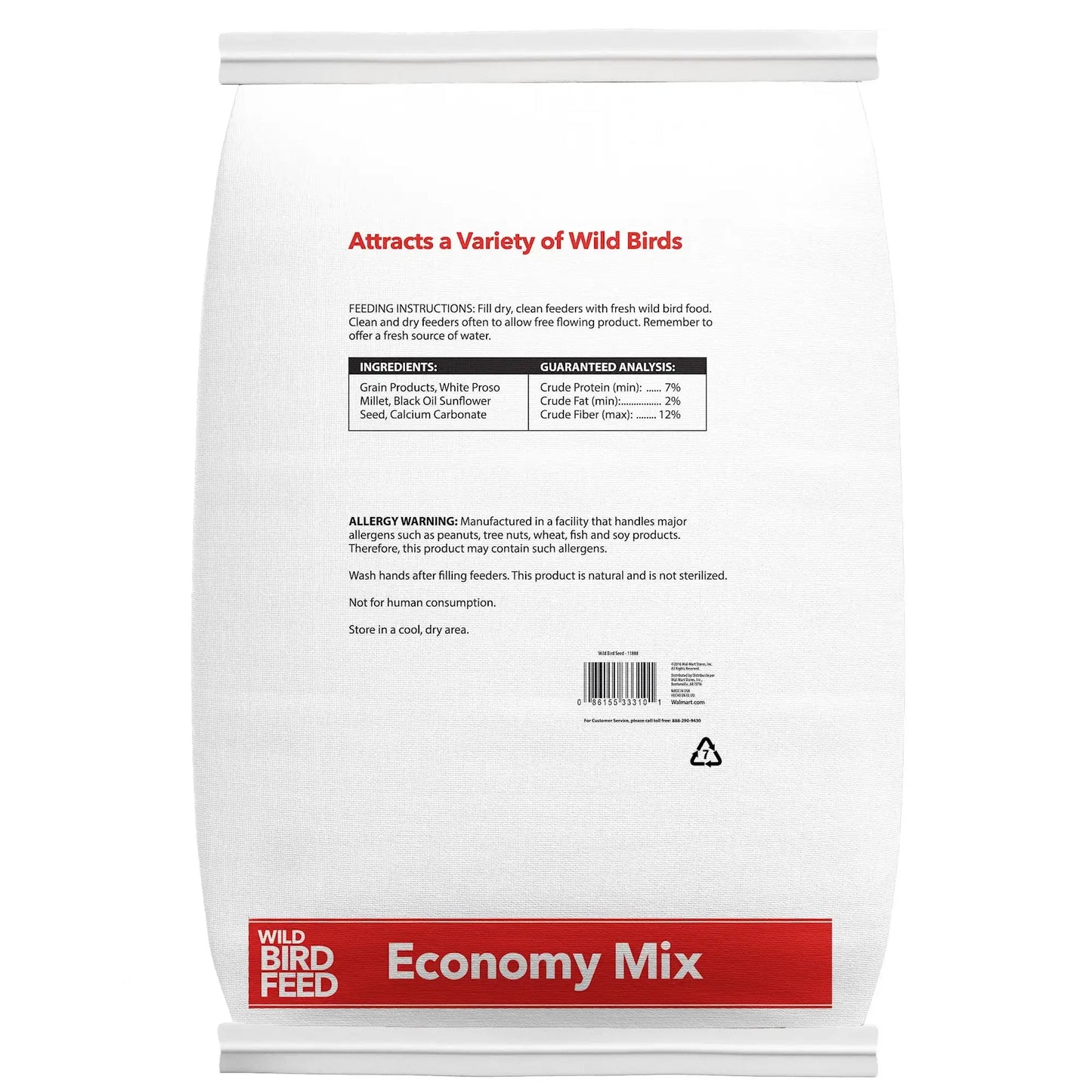 20 lb. Bag. Economy Mix Wild Bird Feed, Value Bird Seed Blend, Dry