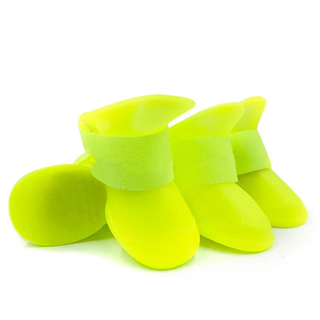 4Pcs Pet WaterProof Rainshoe Anti-slip Rubber Boot For Small Medium Large Dogs Cats Outdoor Shoe Dog