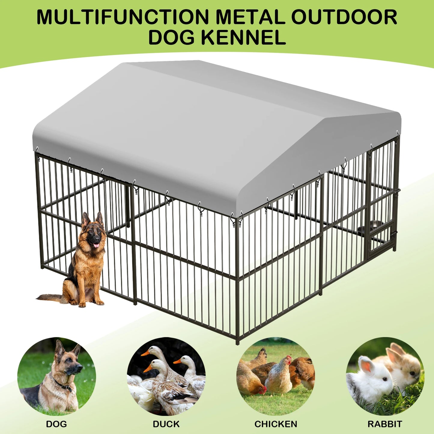 Large Outdoor Dog Kennel with Roof,