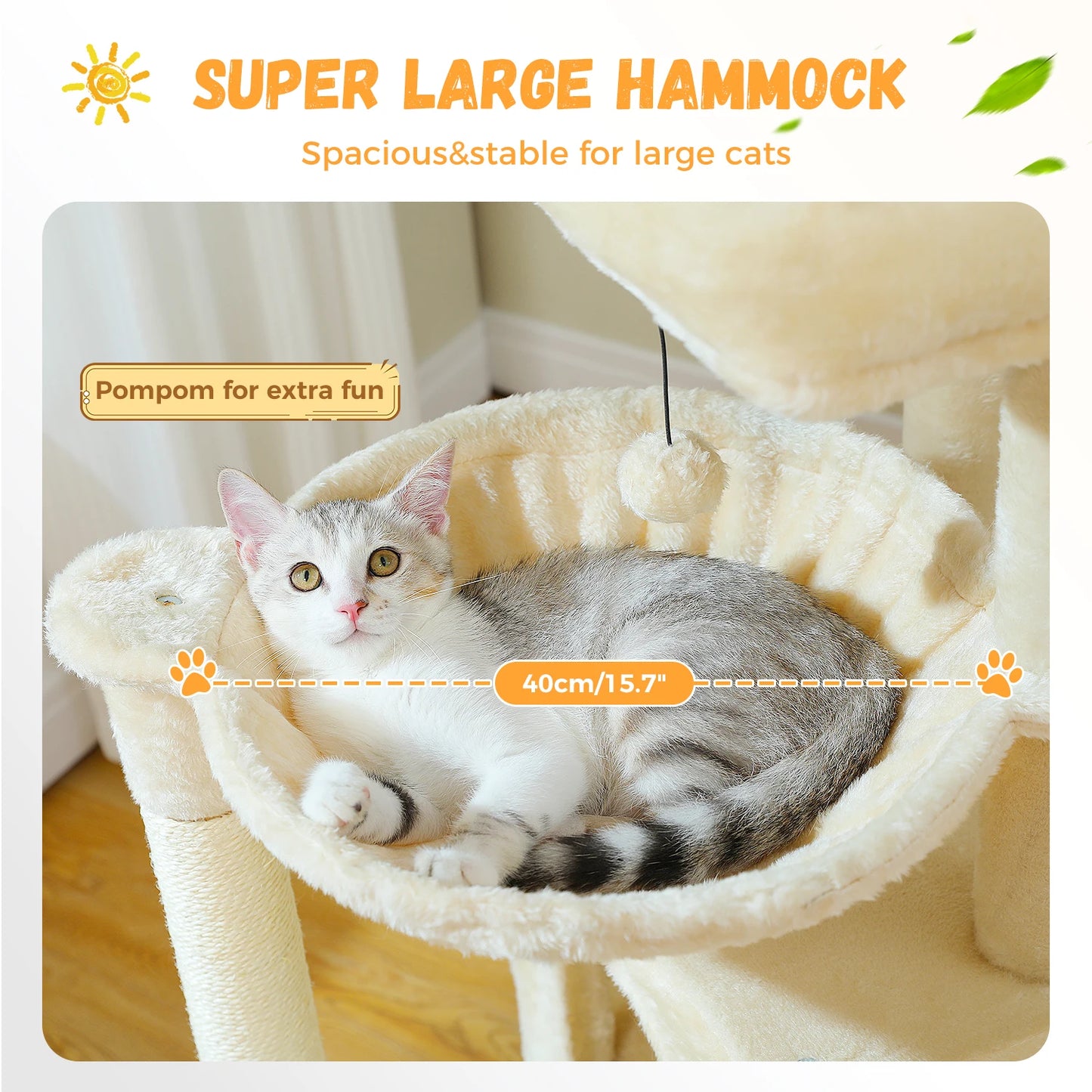 Large Cat Tree, Multi-Level Cat Tower