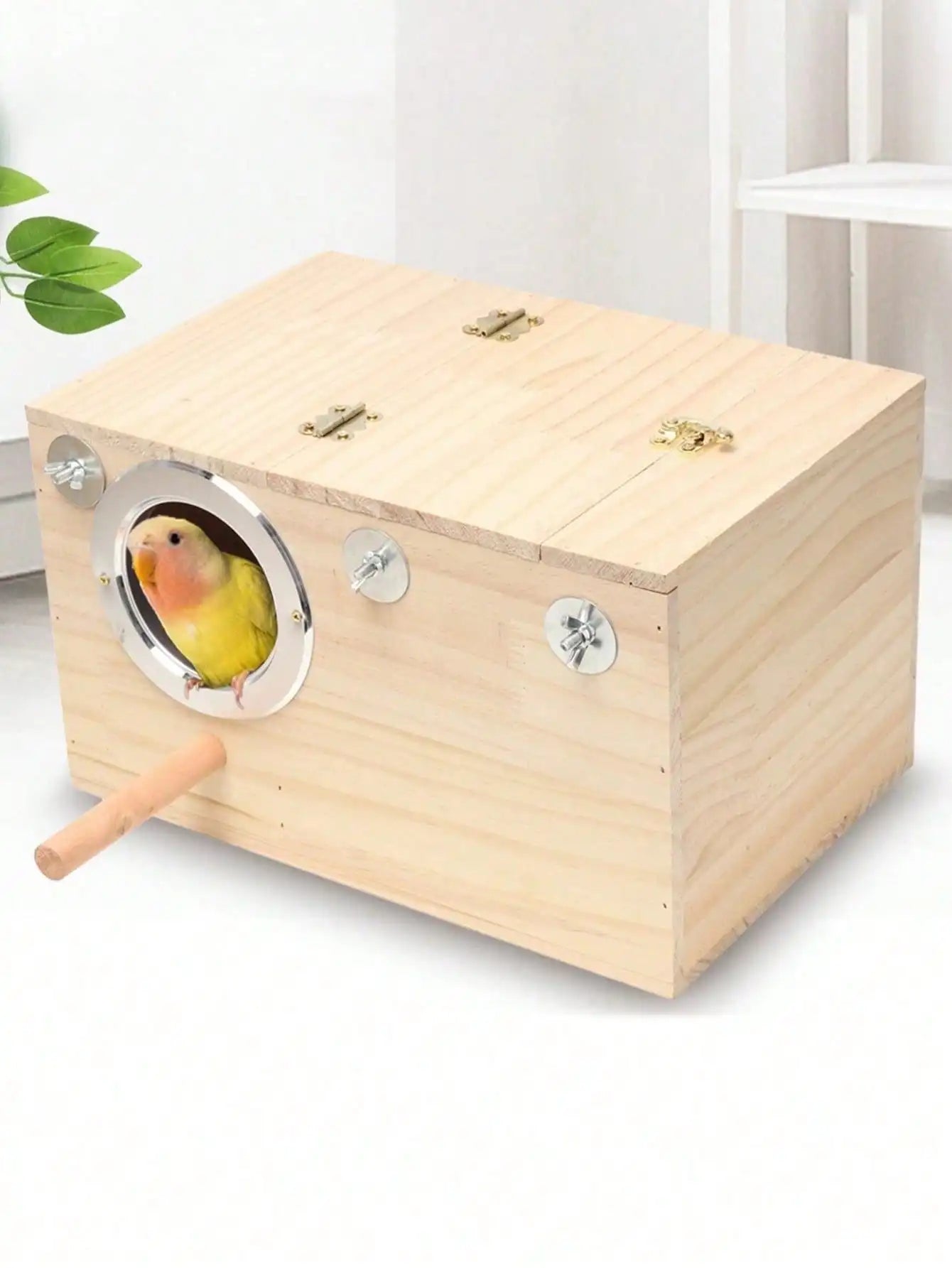 Parakeet Nest Box Bird House Wood Breeding Box Parrot Mating Box, Hamster Nest, Suitable For Lovebirds, Cockatoos, Budgies, Finc
