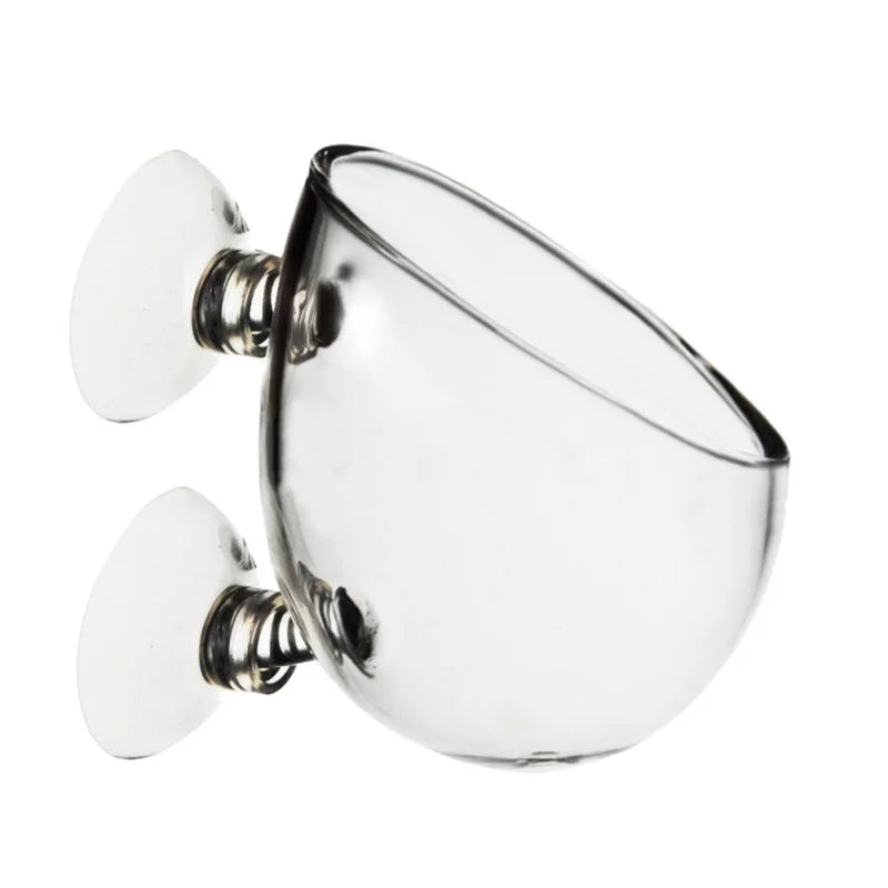 Acrylic Aquatic Plant Cup With Suction Holder Water Potted Planting Cup Aquarium Feeding Tool