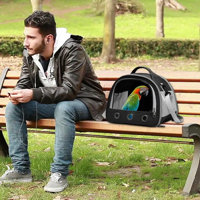 Travel Carrier Bag Foldable & Handheld Breathable For Parrot Hamster Pigeon