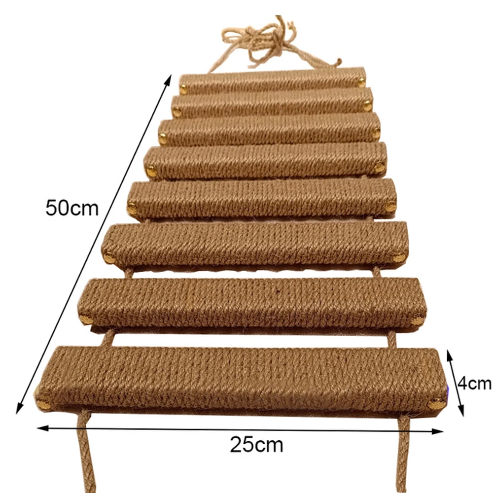 Wall-mounted Cat Climbing Frame 50cm Cat Climbing Ladder  Hammock  Activity Sisal Cat Grab Post