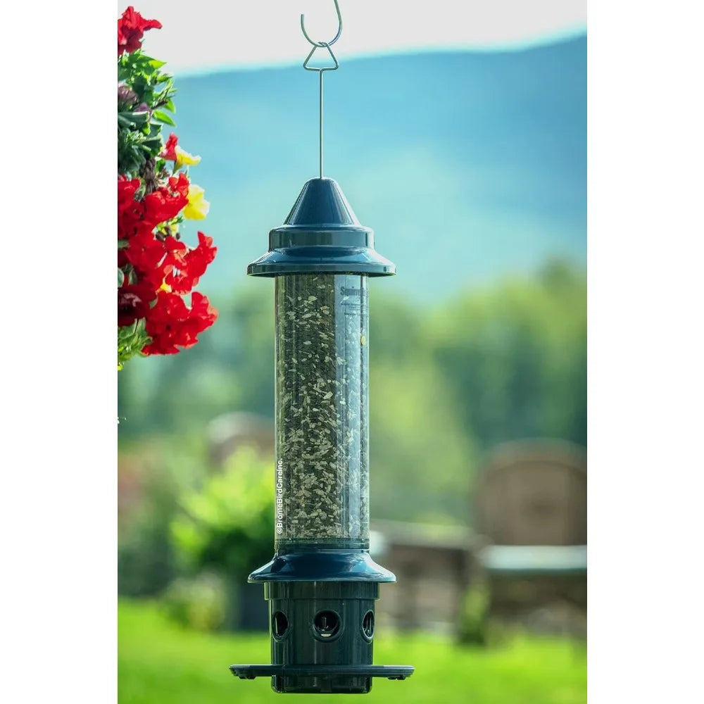Squirrel-proof Bird Feeder w/Cardinal Ring and 6 Feeding Ports