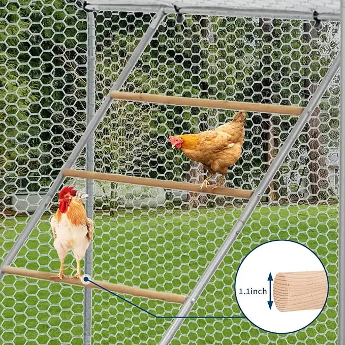 Chicken Perch for Coop with Ladder Design, Weatherproof Roosting Bars for Chickens,