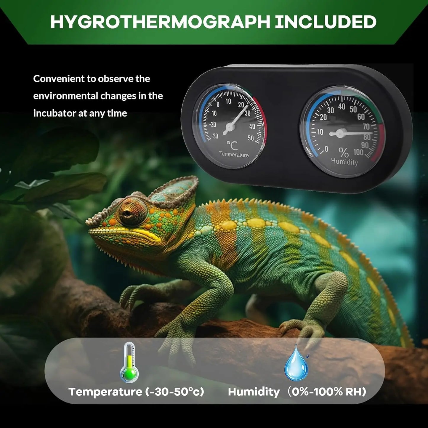 Ventilation Reptile Terrarium, Double Hinge Door  Anti Escape Reptile Tank