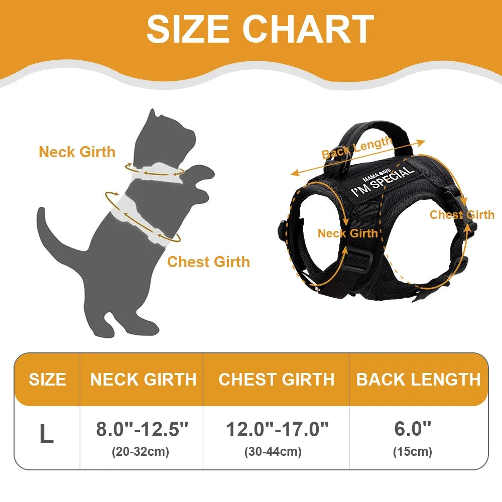 Nylon Cat Harness Vest with 2 Sticker Military Tactical Cats Harness With Handle Cats Small Dogs