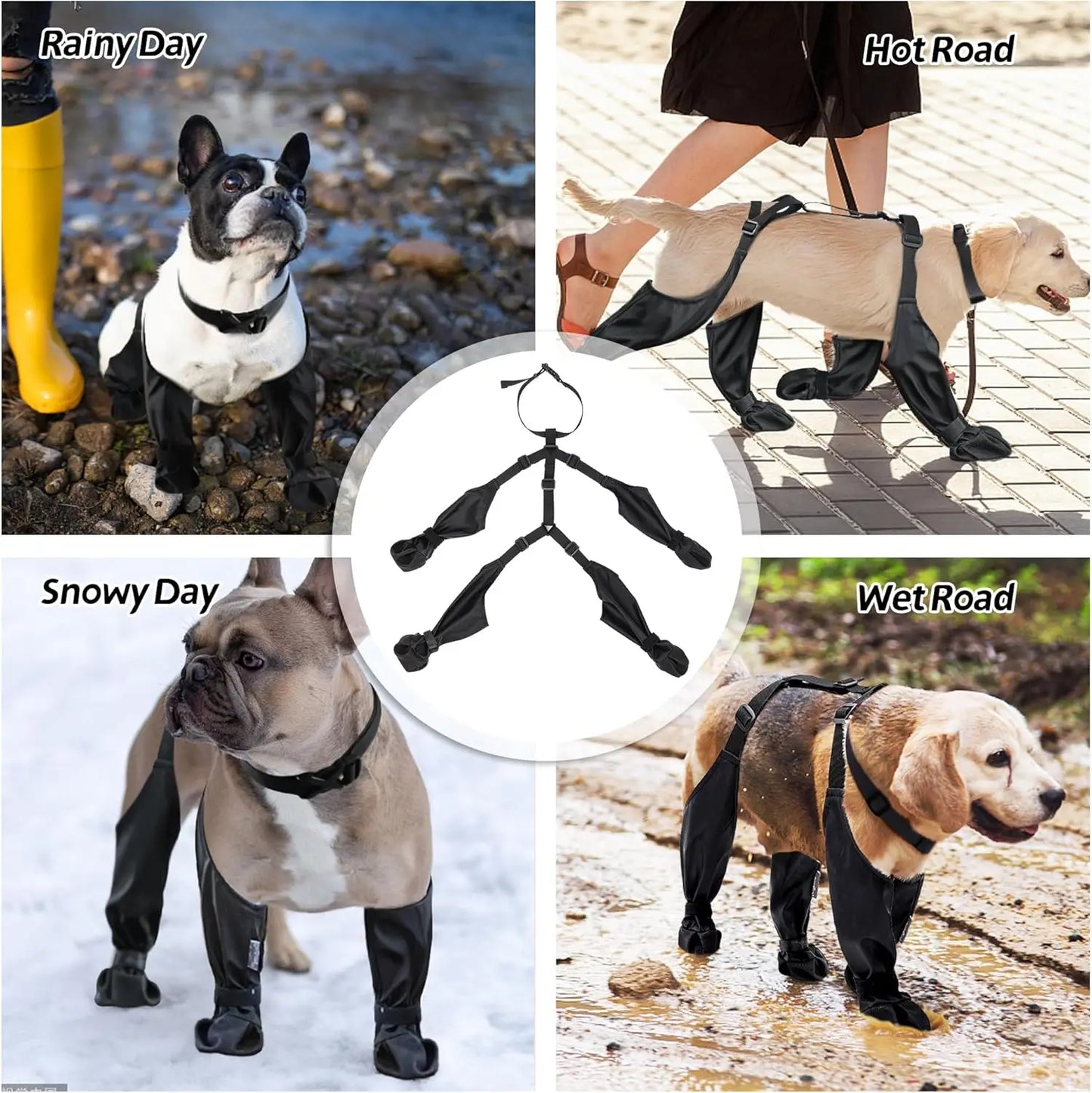 Suspender Boots Waterproof Snowy Dog Paw Protects Boot Covers