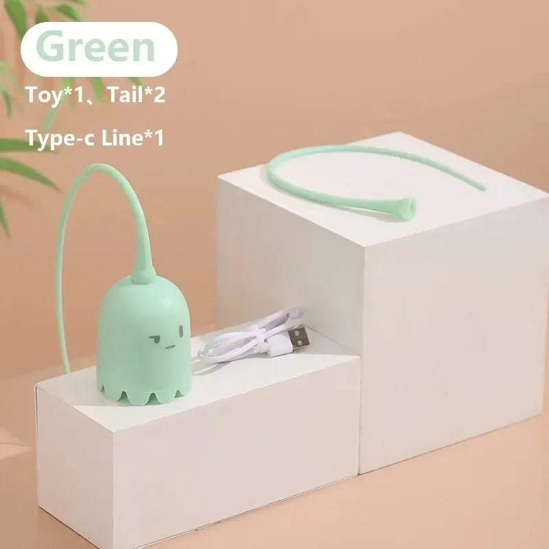 Silicone Tail Automatic Rotating Cat Toy