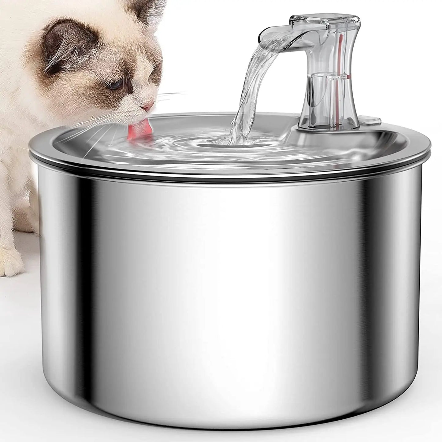 Automatic cat water fountain with optional sensor and heater