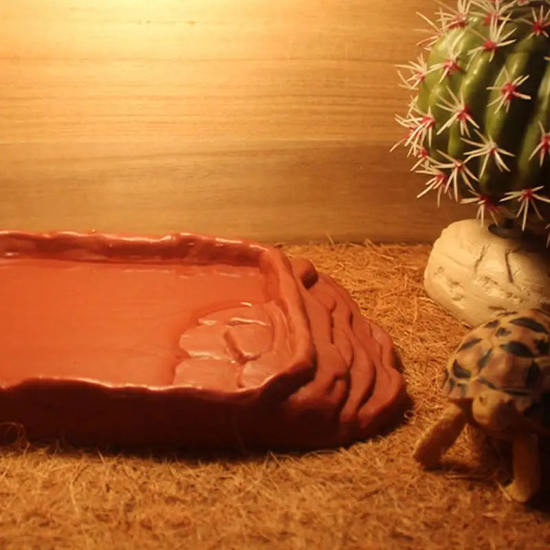Snake, Bearded Dragon Water Dish Reptile Bathing Pool Aquarium Ornament Tortoise