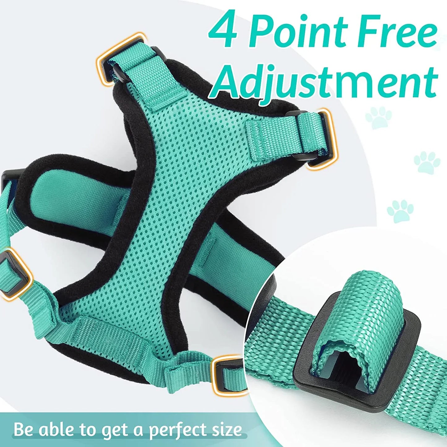Cat Harness and Leash for Walking, Escape Proof Soft Adjustable Vest Harnesses for Cats