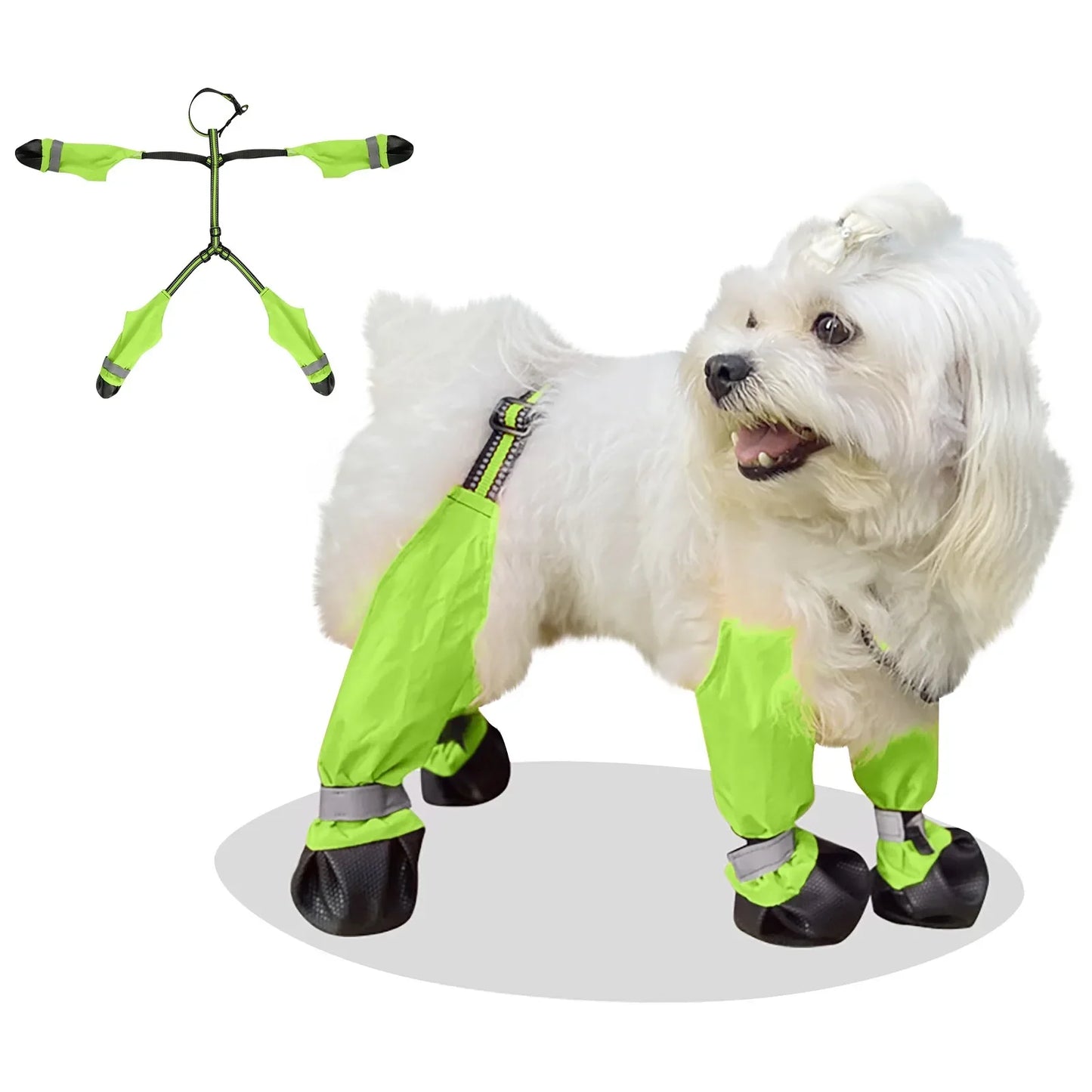 Water Proof Dog Shoes Dog Protectors Shoes With Suspenders Slip Reflective Dog Boots