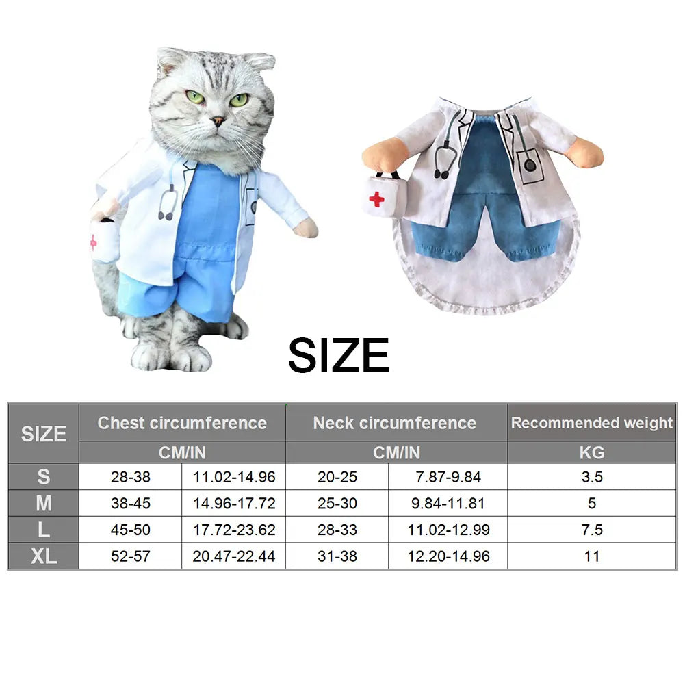 Funny Dog Cat Doctor Costume Pet Doctor Clothing