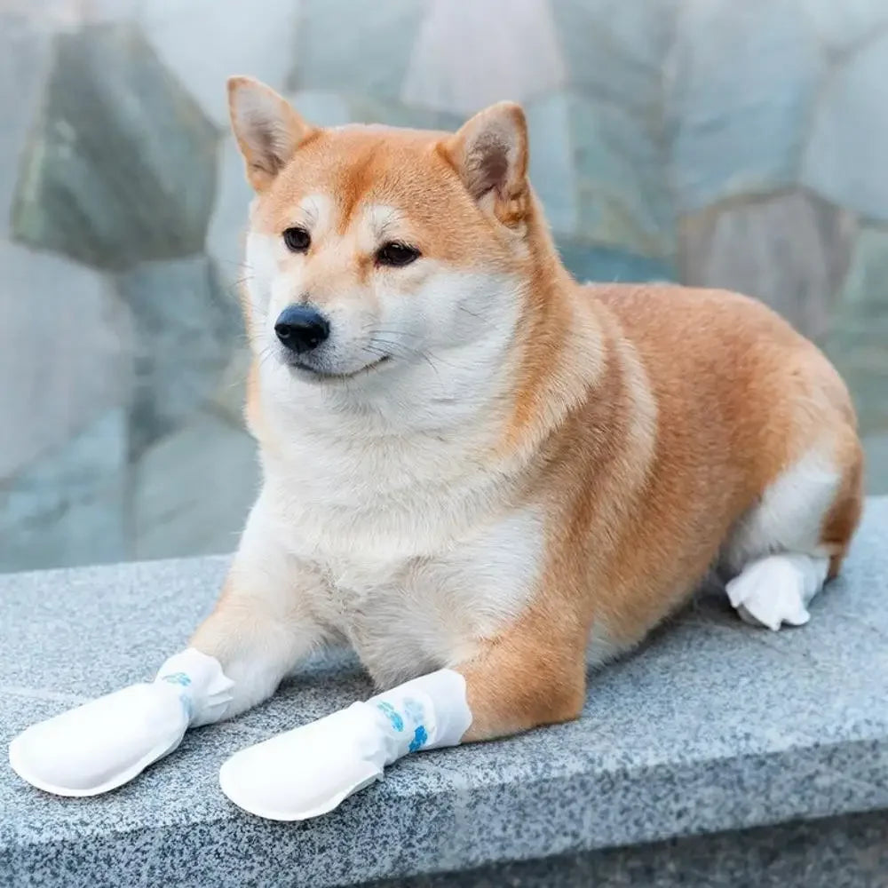 20pcs Dog Disposable Shoe Covers Dog Outdoor Anti Dirt Foot Covers