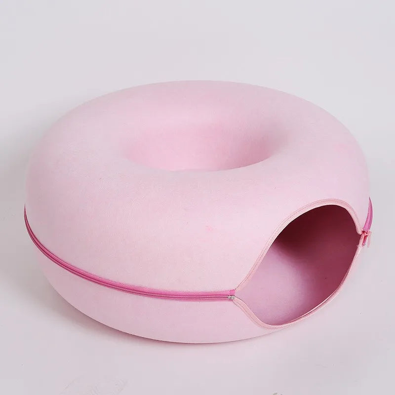 Donut Cat Bed Interactive Tunnel Toy