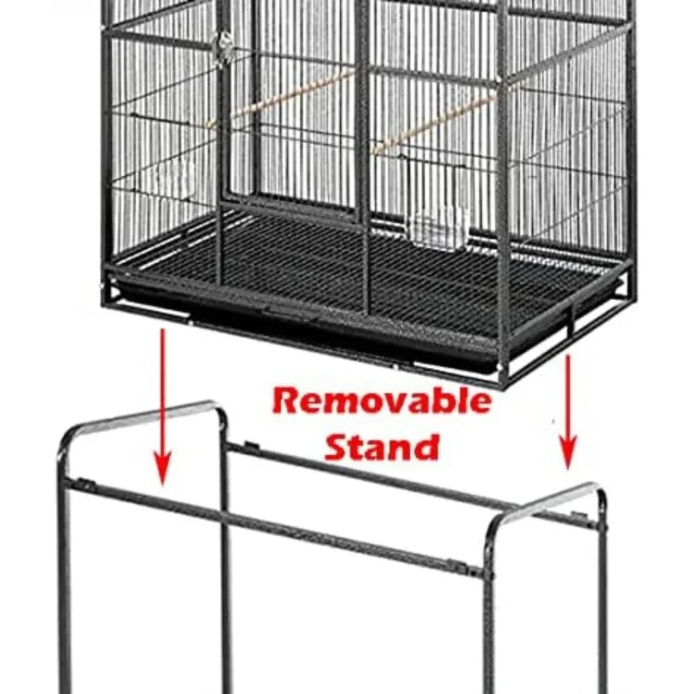 Large Wrought Iron Metal Bird Flight Breeder Cage  with Removable Rolling Stand