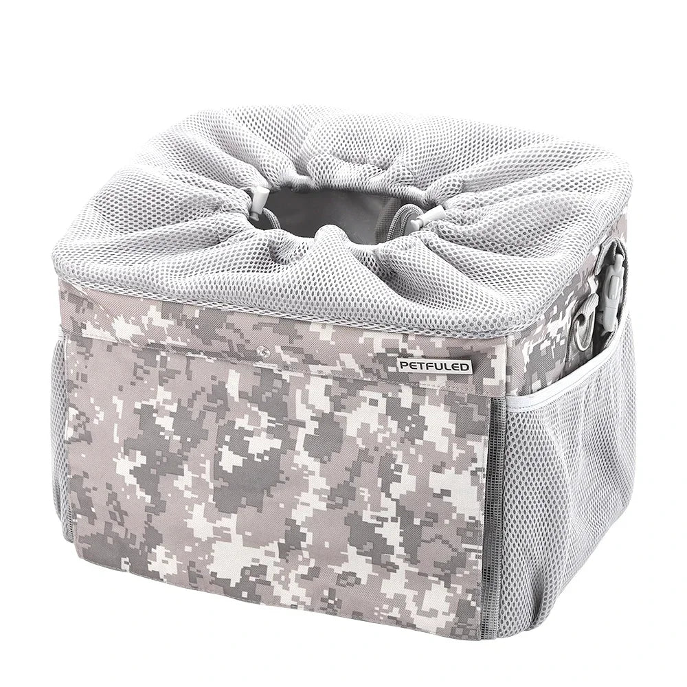 Bike Basket, Expandable Soft Sided Pet Carrier Backpack with 4 Open Doors,