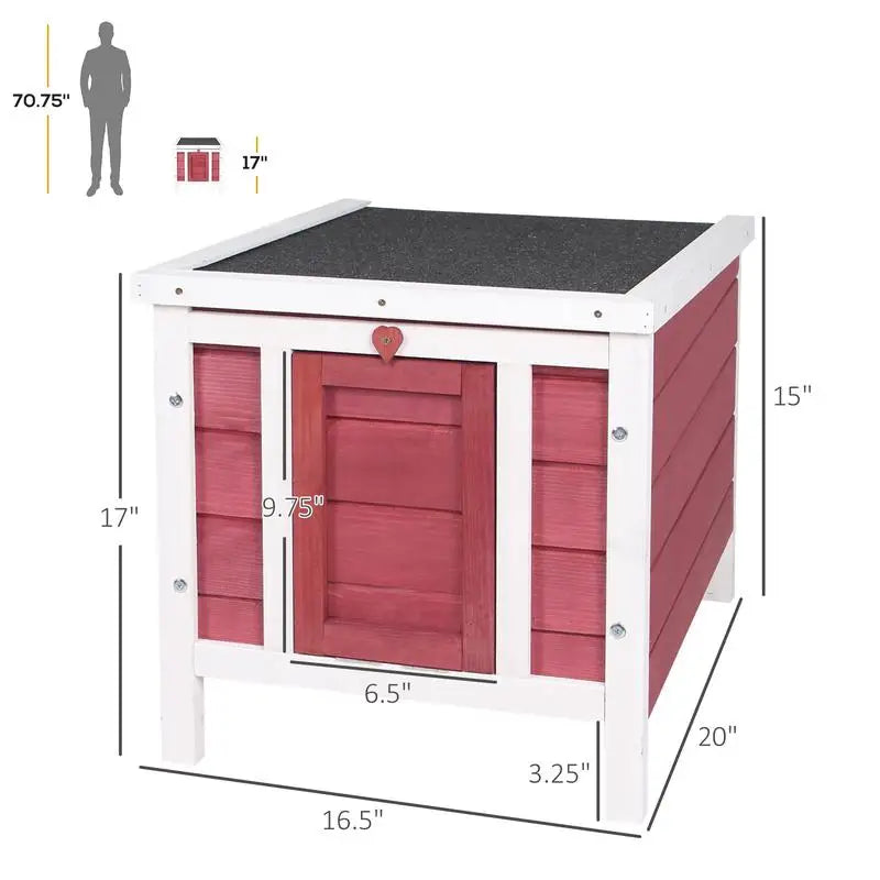Small Wooden Rabbit Hutch for Bunnies, Guinea Pigs, Ducks, and Dogs with Openable Waterproof Roof
