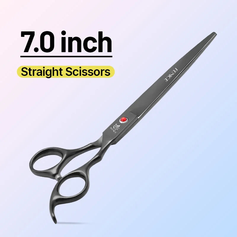 Rainbow&black dog grooming scissors Shears set for household pet owner