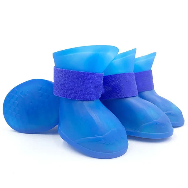 4Pcs Pet WaterProof Rainshoe Anti-slip Rubber Boot For Small Medium Large Dogs Cats Outdoor Shoe Dog