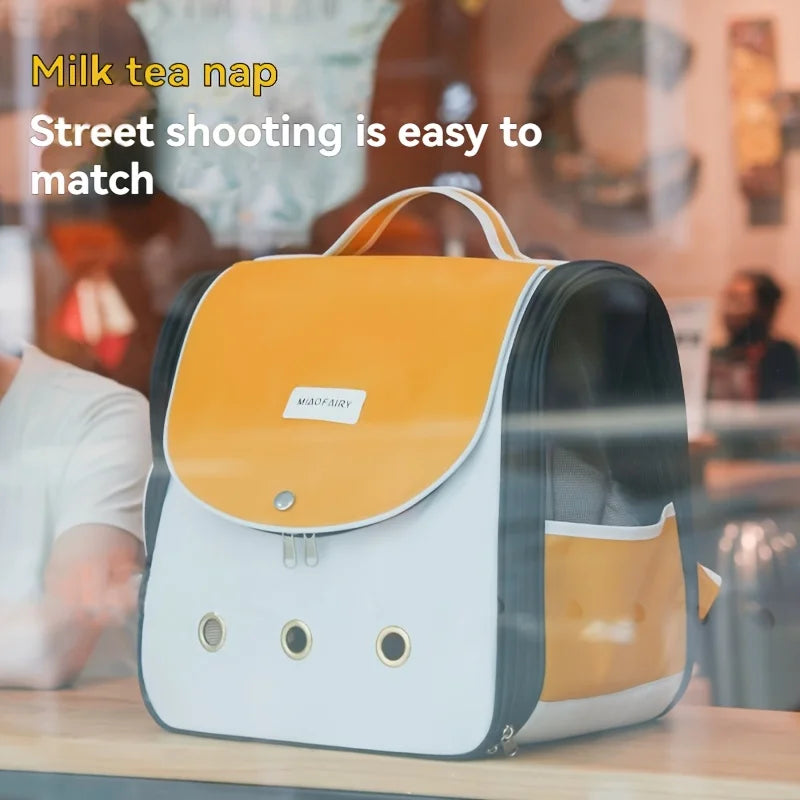 Cat Carrier Portable Large-Capacity Pet Backpack, Double-Shoulder Cat Bag,