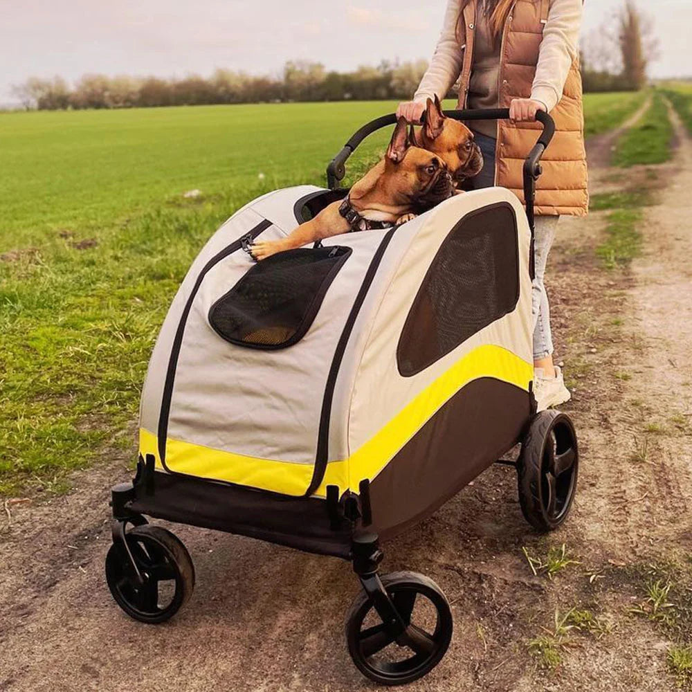 Dog Stroller Pram 4 Wheel Foldable Cart