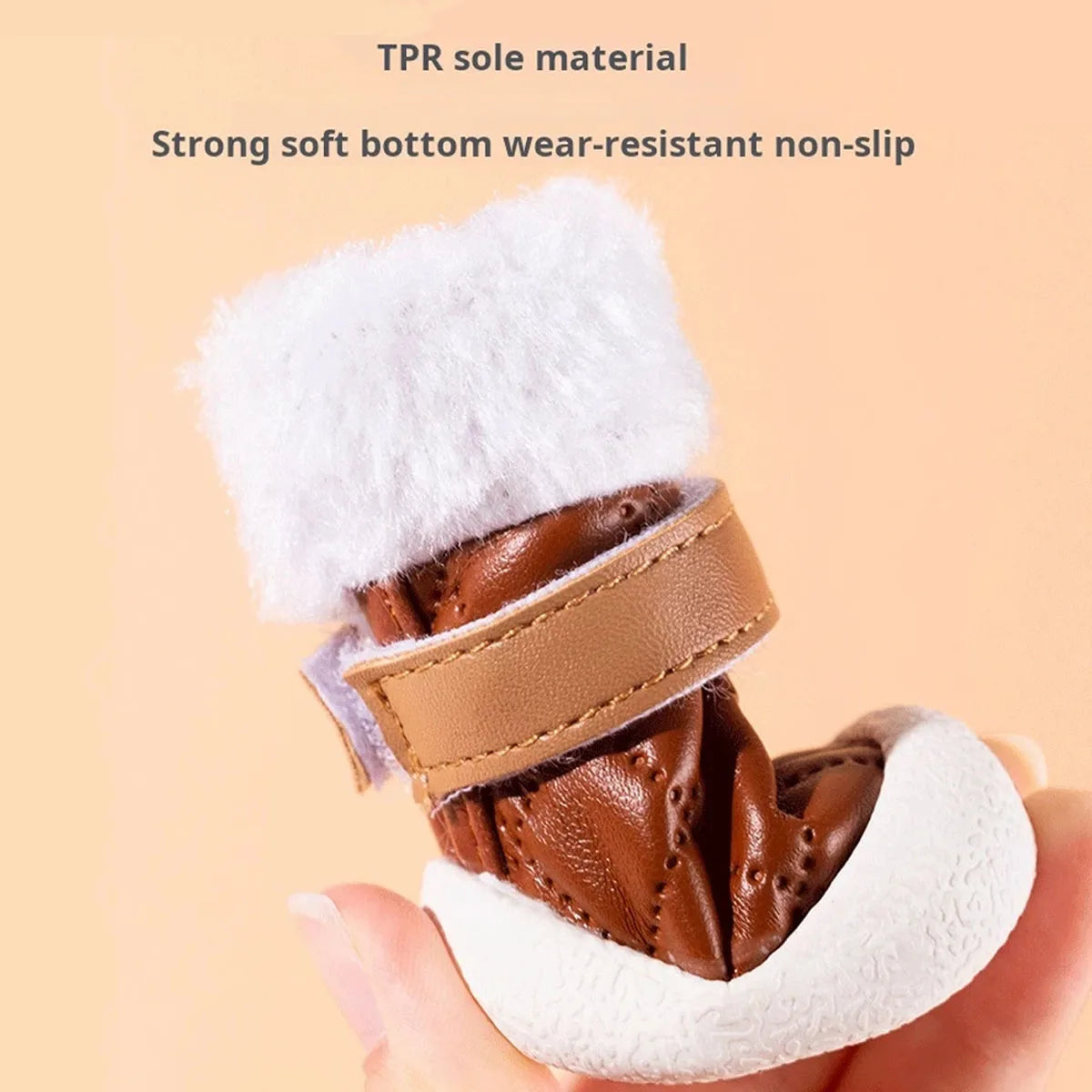 4pcs Winter Dog shoes pet Shoes Warm Fleece Puppy Pet Shoes Dog Snow Boots