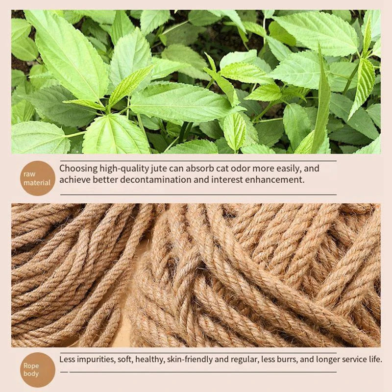 2/5M Durable Natural Hemp Rope Natural Sisal Cat Claw Pole Replacement Rope