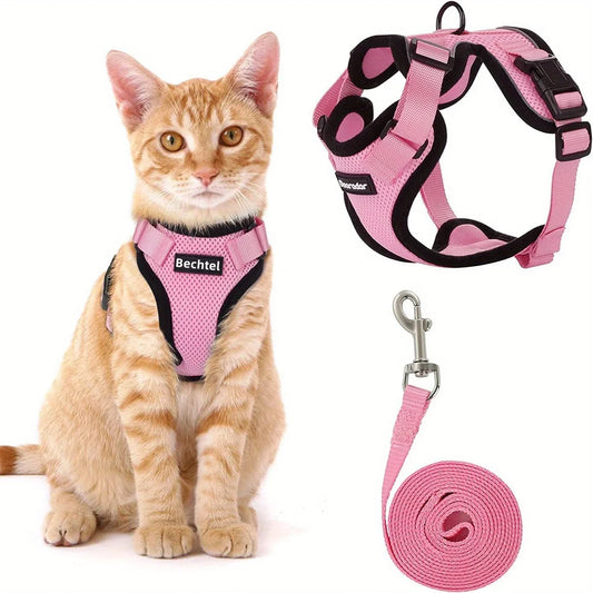 Adjustable Cat Leash Vest Pet Chest Carrier