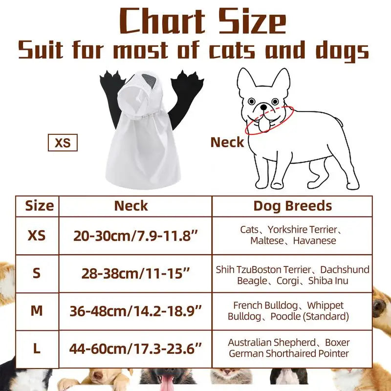 Ghost Dog Halloween Costume Creative White Ghost Costume Fancy Dress For Dogs Cats