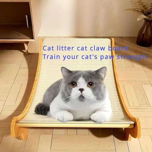 2-in-1 Cat Hammock Scratching Post Space-Saving Pet Bed Durable Indoor Outdoor Cat Furniture
