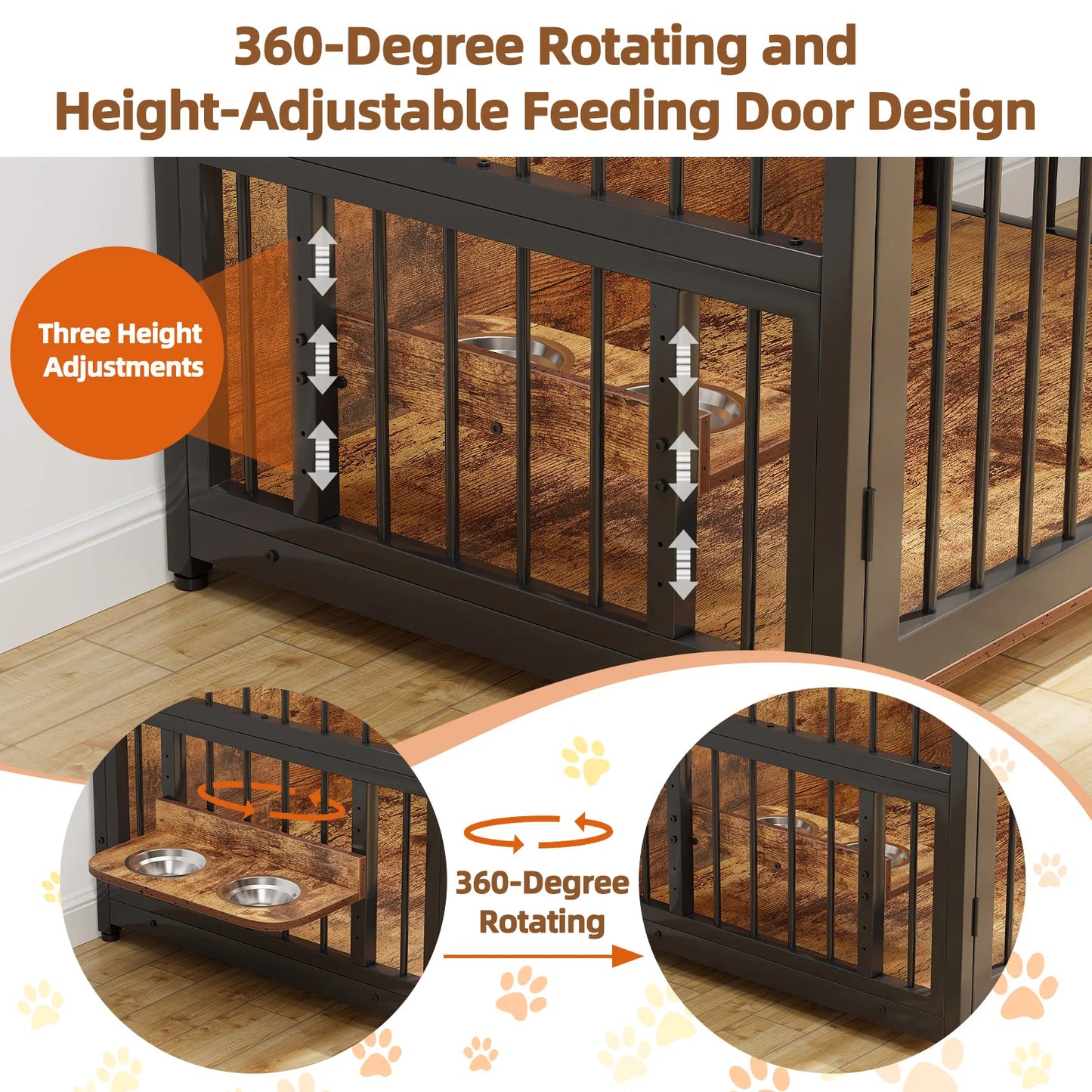 41/48 Inch Wooden Dog Crate Furniture with Storage Drawers,
