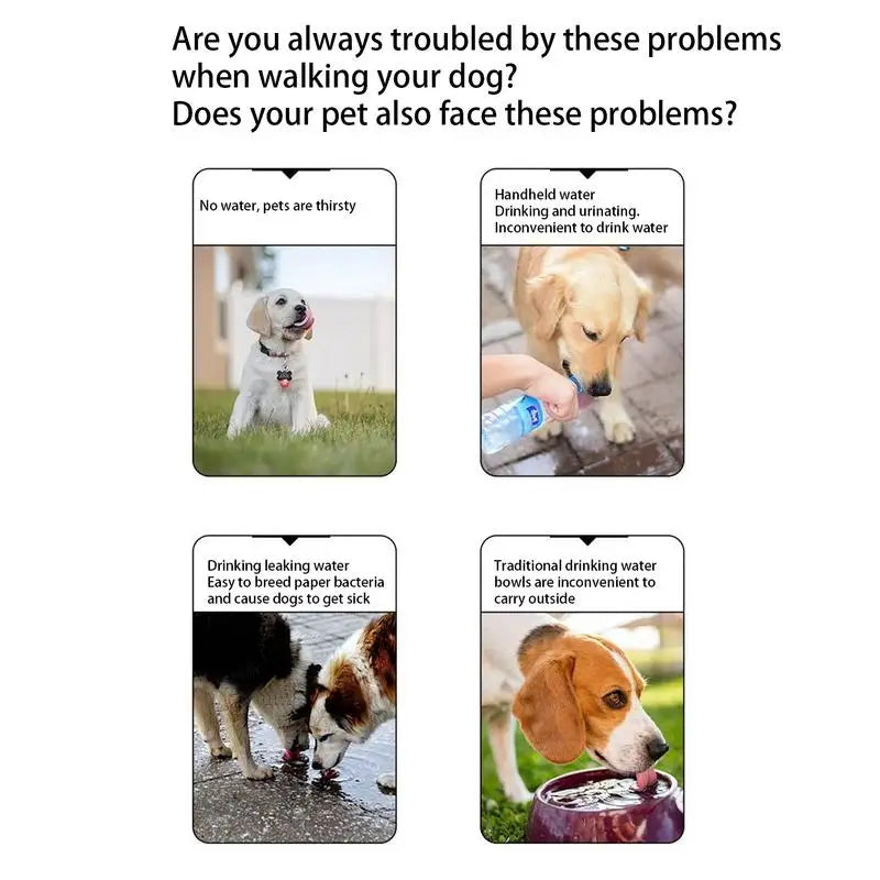 Portable Water Container Puppy Drinking Bottle With Carrying Strap For Hiking