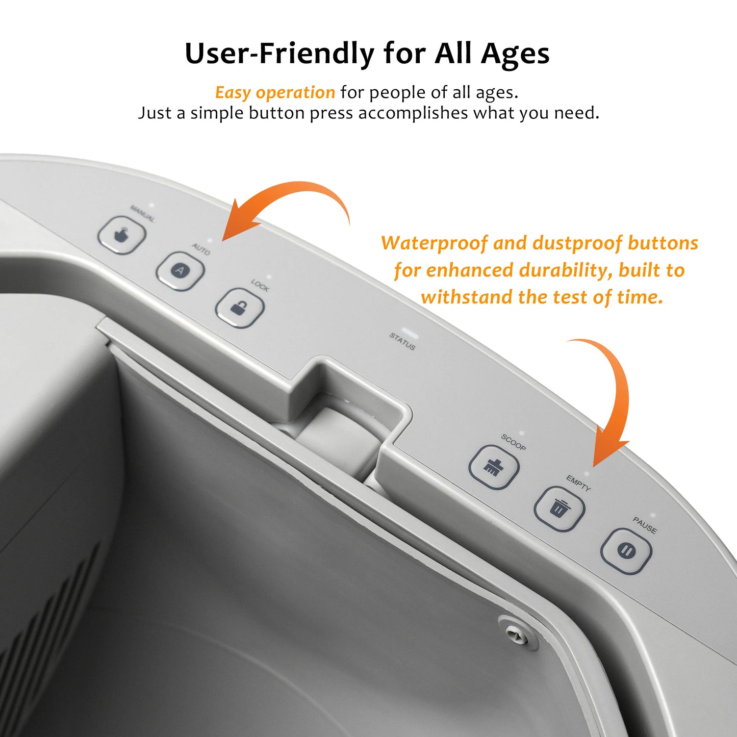 Self-Cleaning Cat Litter Box Open-Top Design with Advanced Safety Sensors