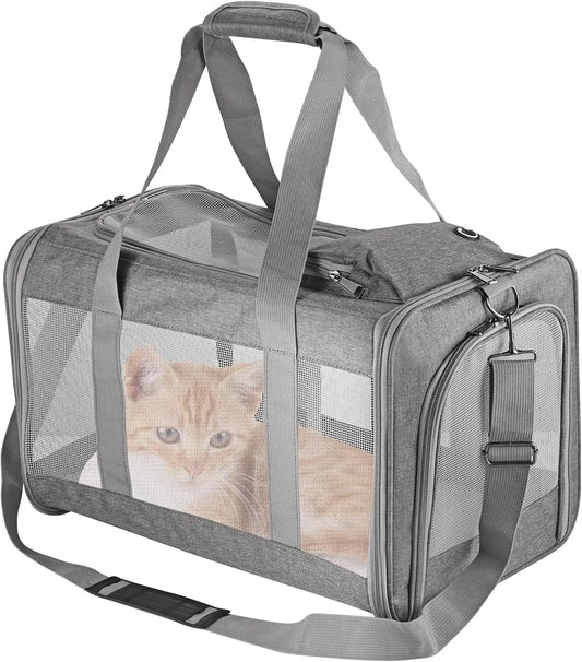 Airline Approved Pet Carrier for Cats Dogs Soft Travel Bag with Breathable Honeycomb