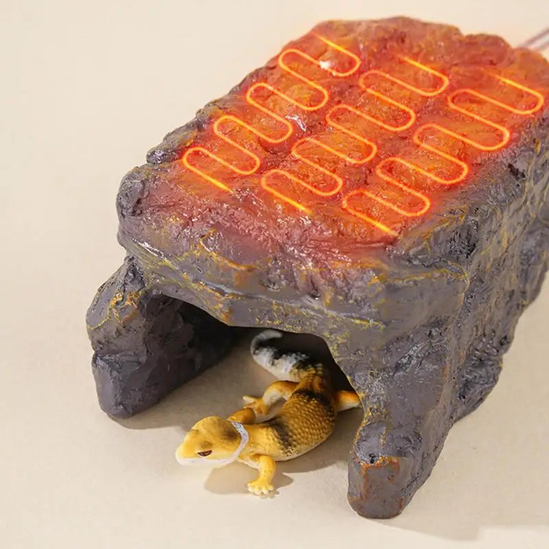 Reptile Heat Cave Resin With Heated Basking Stage Tank