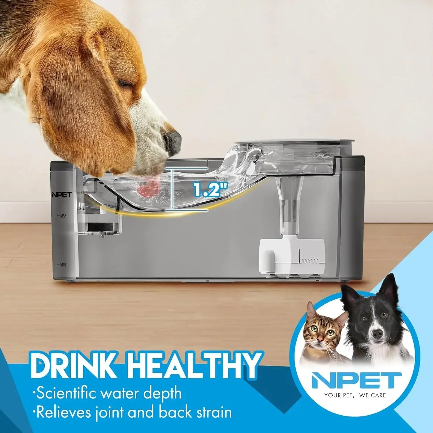 Large Automatic Dog Water Bowl with Splatter Guard