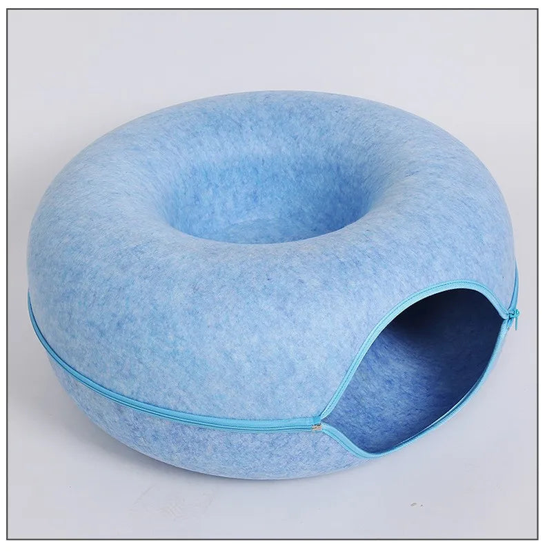 Donut Cat Bed Interactive Tunnel Toy