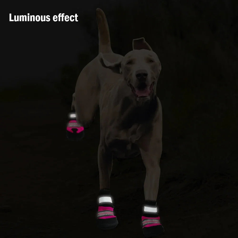 4pcs Winter Pet Dog Shoes Outdoor Waterproof Anti-Slip Pet Boots