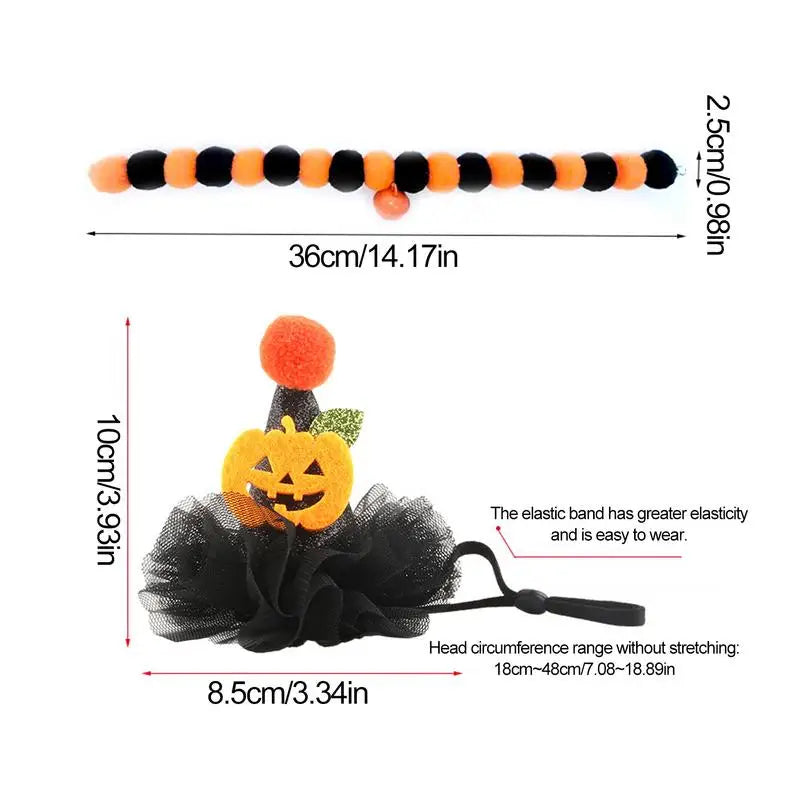 Cat Halloween Costumes Elastic Pet Mesh Hat Colorful Festive Costumes Funny Head Accessories