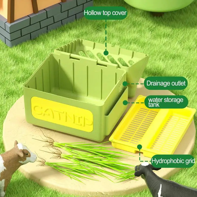 Cat Grass Planter Box Anti Digging Catnip Grass Sprouting Trays Removable
